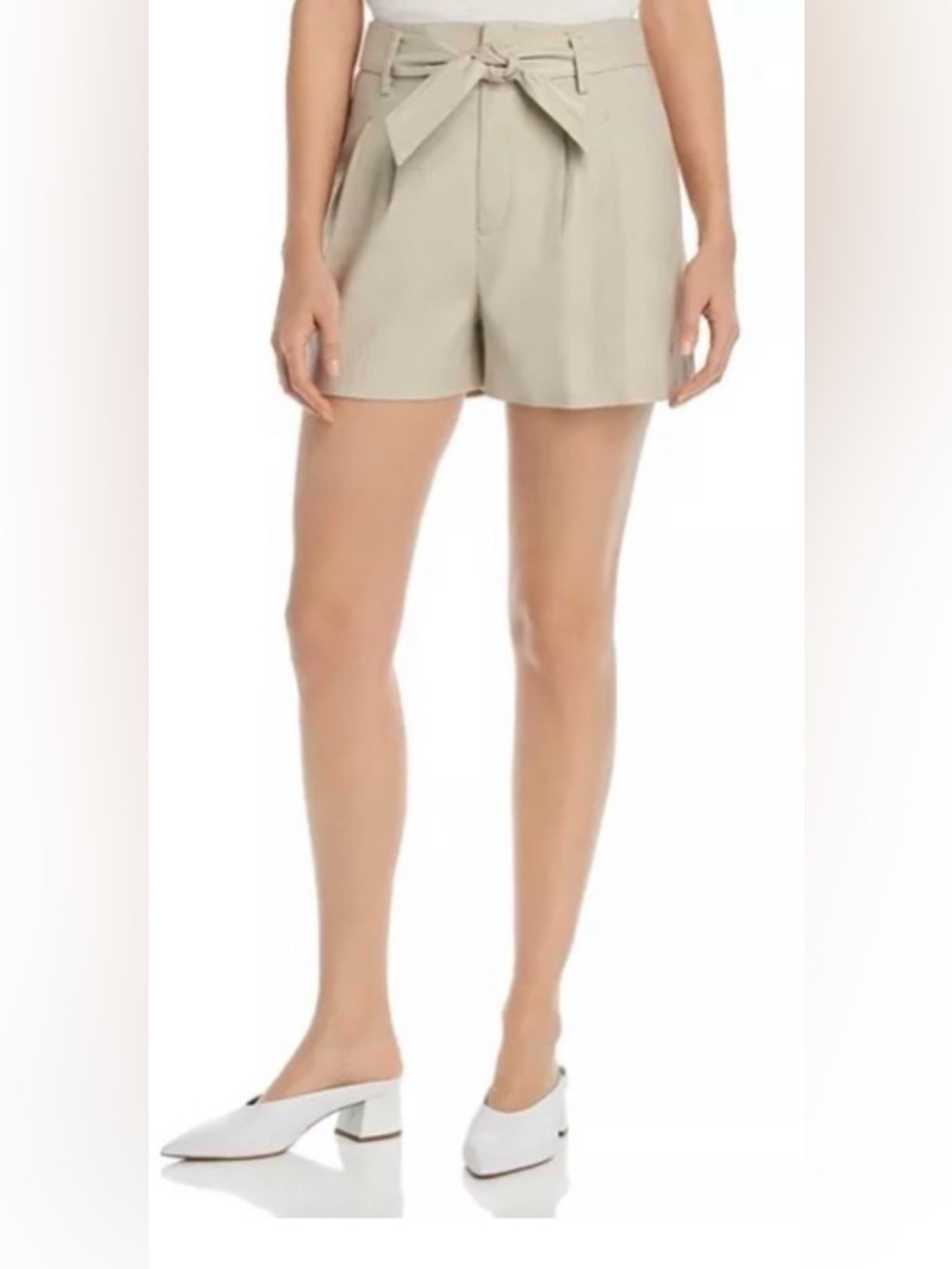 Joie Kaylei Shorts, Pleated High-Rise Belted, Size 0, Khaki, New With Tags!